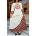 Chanderi Cotton Dress ,embroidered dress  VO130WA0070 Dark red,Blue ,cream