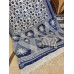 Linen Slub Saree with Zari border - Handloom saree - Block Printed  -SJ131C