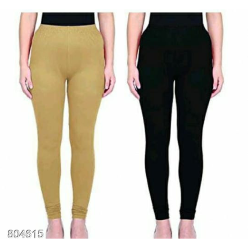 Leggings - Beige/black -Plain color Leggings - Stretchable Leggings -Combo offer  !! Vb007e