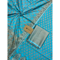 Benarasi cotton suit -Ladies Unstitched salwar set -Blue salwar suit