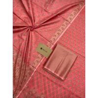 Benarasi cotton suit -Ladies Unstitched salwar set -Peach  salwar suit