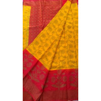 Linen Silk Benaras Handloom Saree-0002