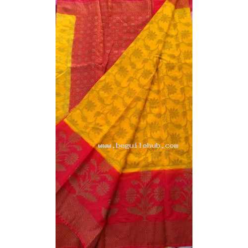 Linen Silk Benaras Handloom Saree-0002