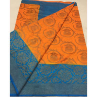 Traditional Linen Silk Benaras Handloom Saree -0019