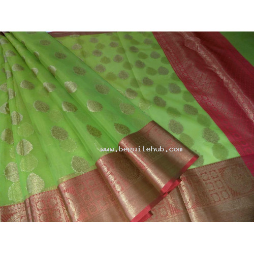 Beautiful Organza Silk Handloom Saree,  With Blouse