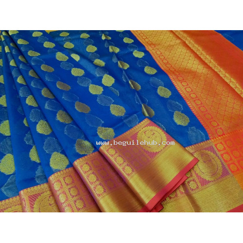 Bright Colored Organza Silk Handloom Saree