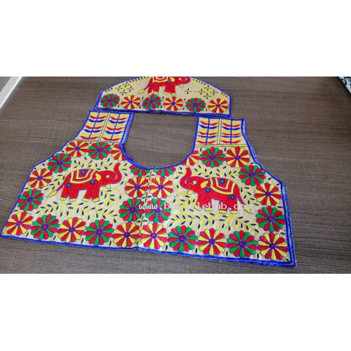   Un stitched blouse material Kutch handwork