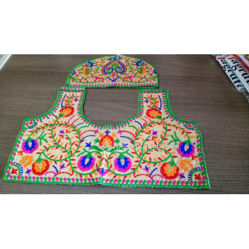  Un stiched blouse material  Beautiful Kutch hand work 