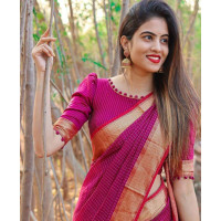 Maheshwari Handloom Saree - BH002 - Pink