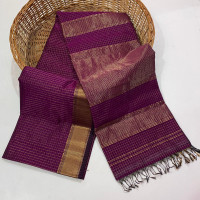 Maheshwari Handloom Saree - BH007 - Purple