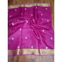Embroidered linen saree