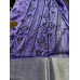 Designer Purple Kalamkari Saree with Butterflies & Broad Silver Zari Borders - FS155