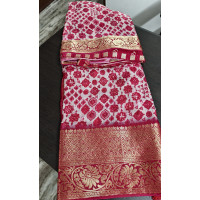 Designer Red Fancy Silk Saree with Dual Zari Borders - FS32 Designer Red Fancy Silk Saree with Dual Zari Borders - FS32