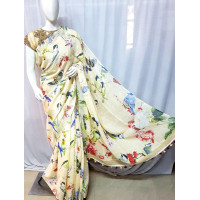 Linen saree with nature prints