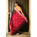 Pure Handloom Zari Embroidered Linen Saree – HJ061 - Black/Pink