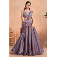 Fancy Satin Heavy Embroidered With Hand Work Lehenga - LF146