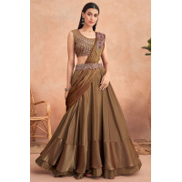 Fancy Satin Heavy Embroidered With Hand Work Lehenga - LF148