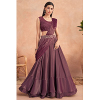 Fancy Satin Heavy Embroidered With Hand Work Lehenga - LF149