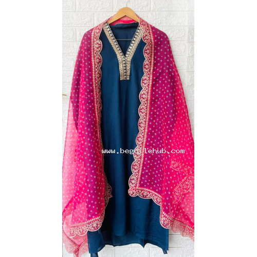 Beautiful Pure Muslin Semi Stitched Salwar Suit - LV019