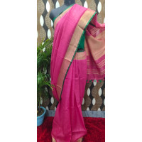 Pure Handloom Linen Saree - NL004 - Pink