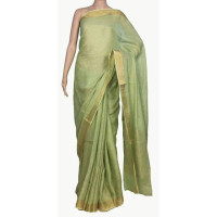 Pure Handloom Linen Checks Saree - NS012