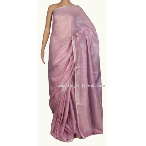 Pure Handloom Linen Checks Saree - NS014
