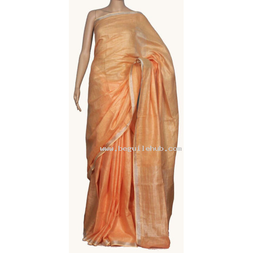Pure Handloom Linen Checks Saree - NS015