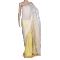 Pure Handloom Linen Checks Saree - NS016