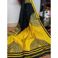 Embroidered silk cotton saree - 14WA0072