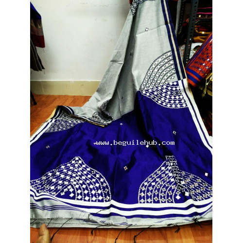 Embroidered silk cotton