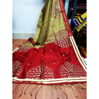 Embroidered silk cotton saree -14WA0082