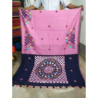 Embroidered silk cotton saree