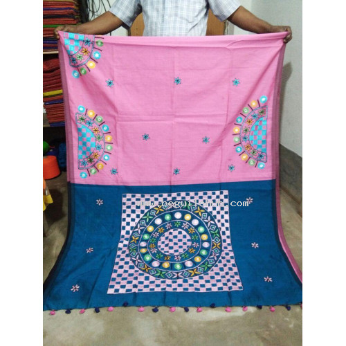 Embroidered silk cotton