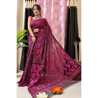 Beautiful Anurupa Jamdani Saree - SS001- Pink