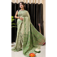 Beautiful Anurupa Jamdani Saree - SS005 - Green