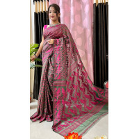 Beautiful Anurupa Jamdani Saree - SS012- Purple